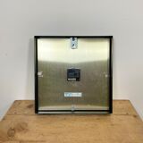 Black Industrial Square Wall Clock from Pragotron, 1970s
