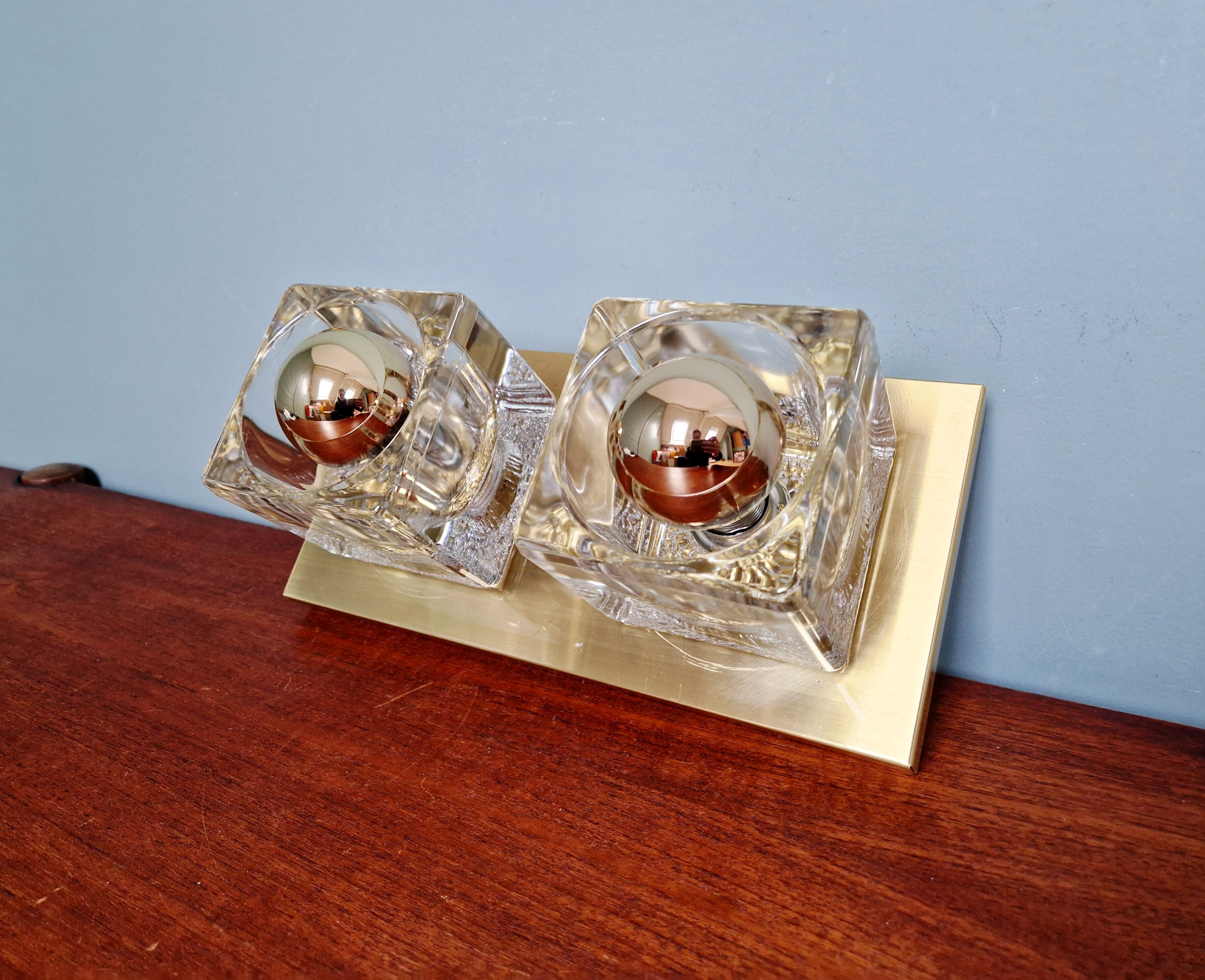 Applique murale double Ice Cube, Peill & Putzler, années 1970