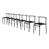 1980s Set of 6 “Café” dining chairs by Philippe Starck for Baleri, Italy