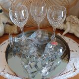 Anciens verres à pied cristal artisanat de Lorraine