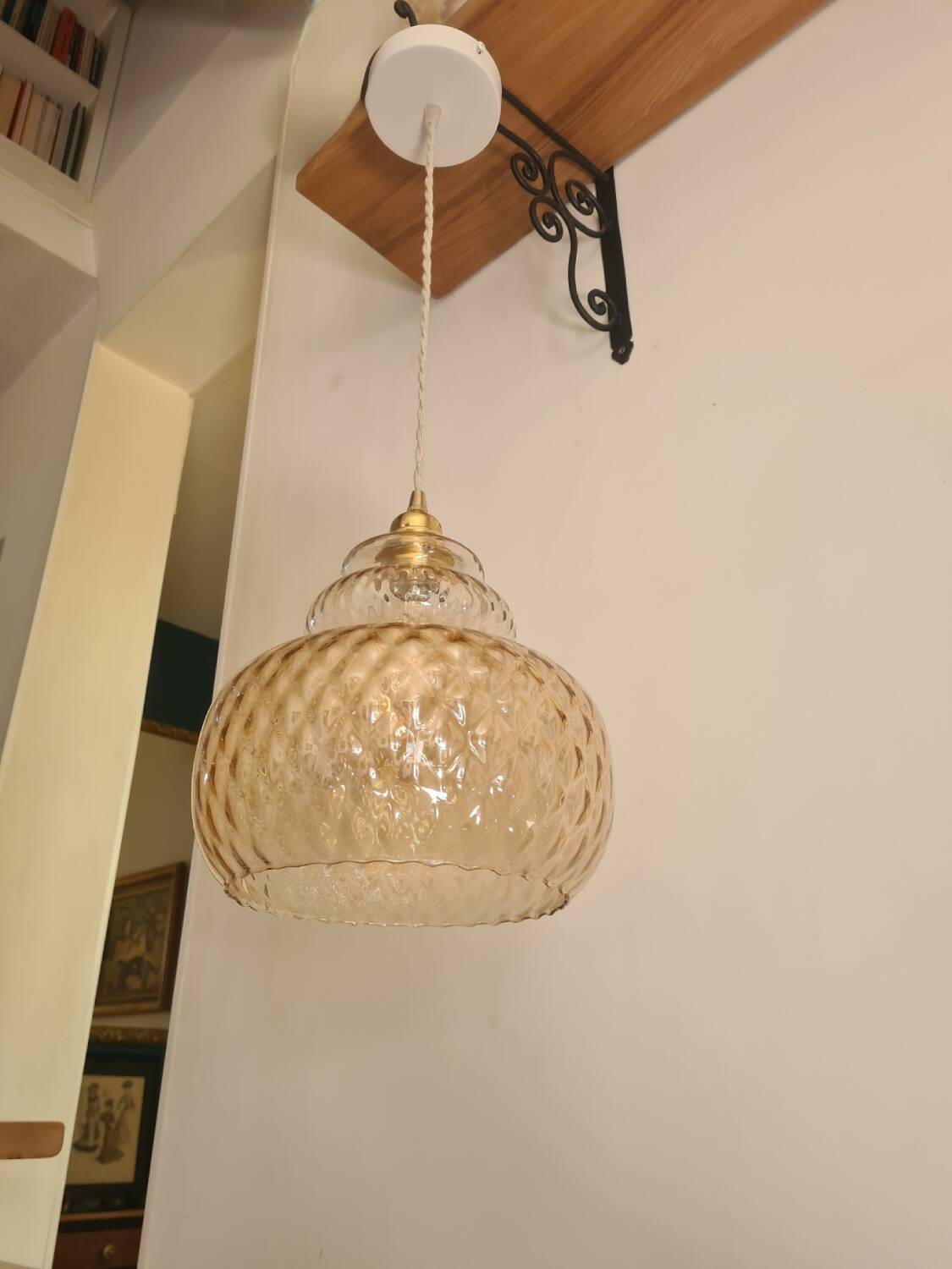 Vintage glass pendant light