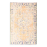 6x10 Turkish Light Orange Cream Vintage Rug, 195x313Cm