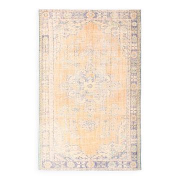 6x10 Turkish Light Orange Cream Vintage Rug, 195x313Cm