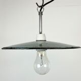 Industrial petrol enamel pendant light, 1970s