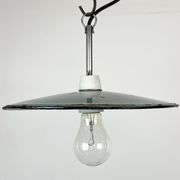 Industrial petrol enamel pendant light, 1970s