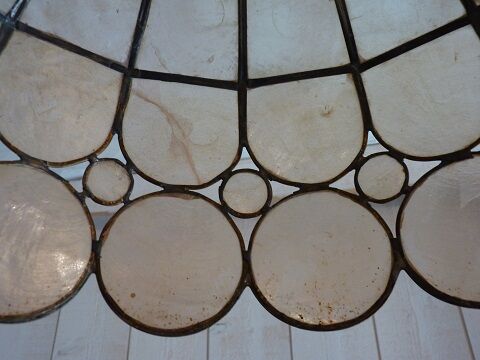 Hanging lamp brass and mother of pearl