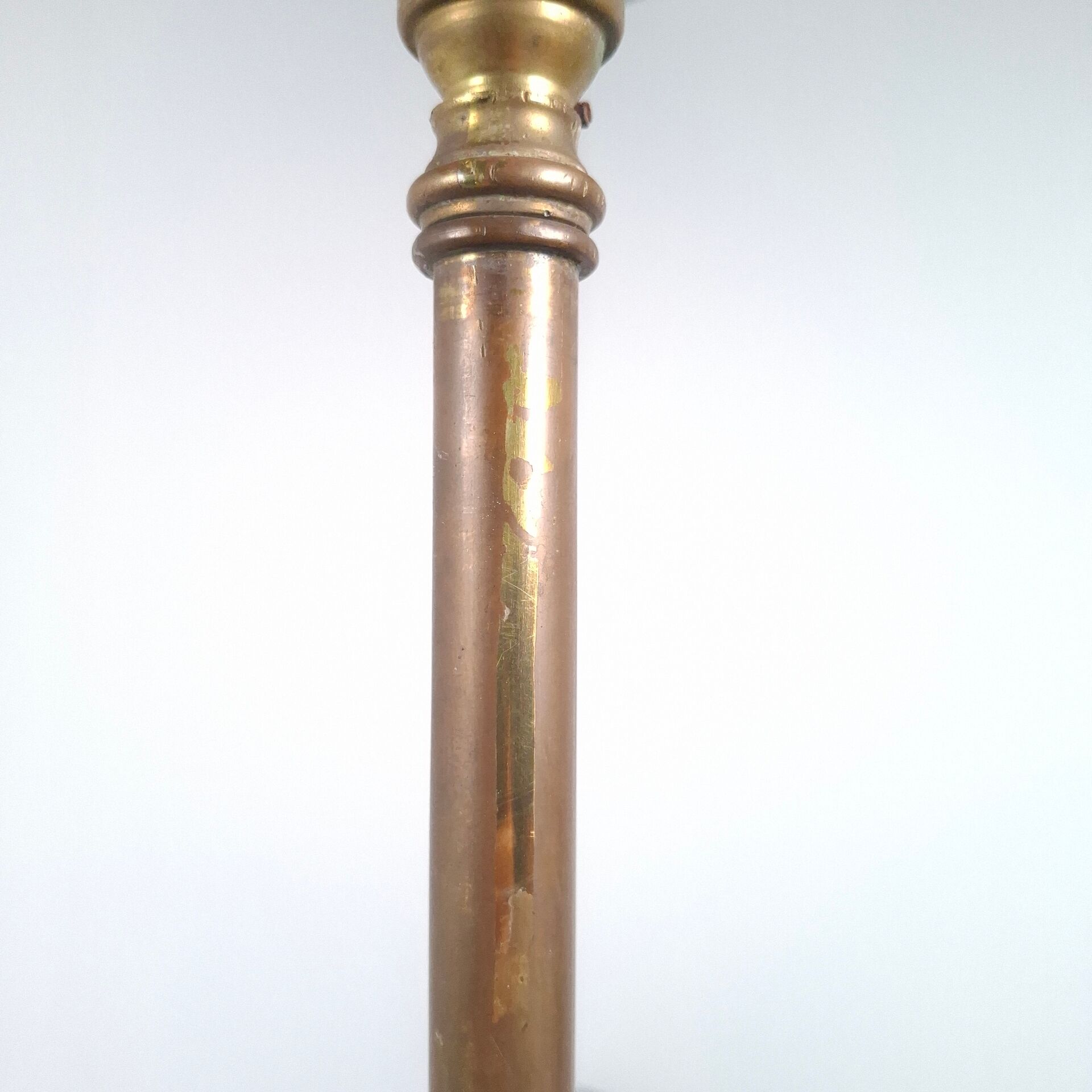 Art and Craft tripod floor lamp in bronze.