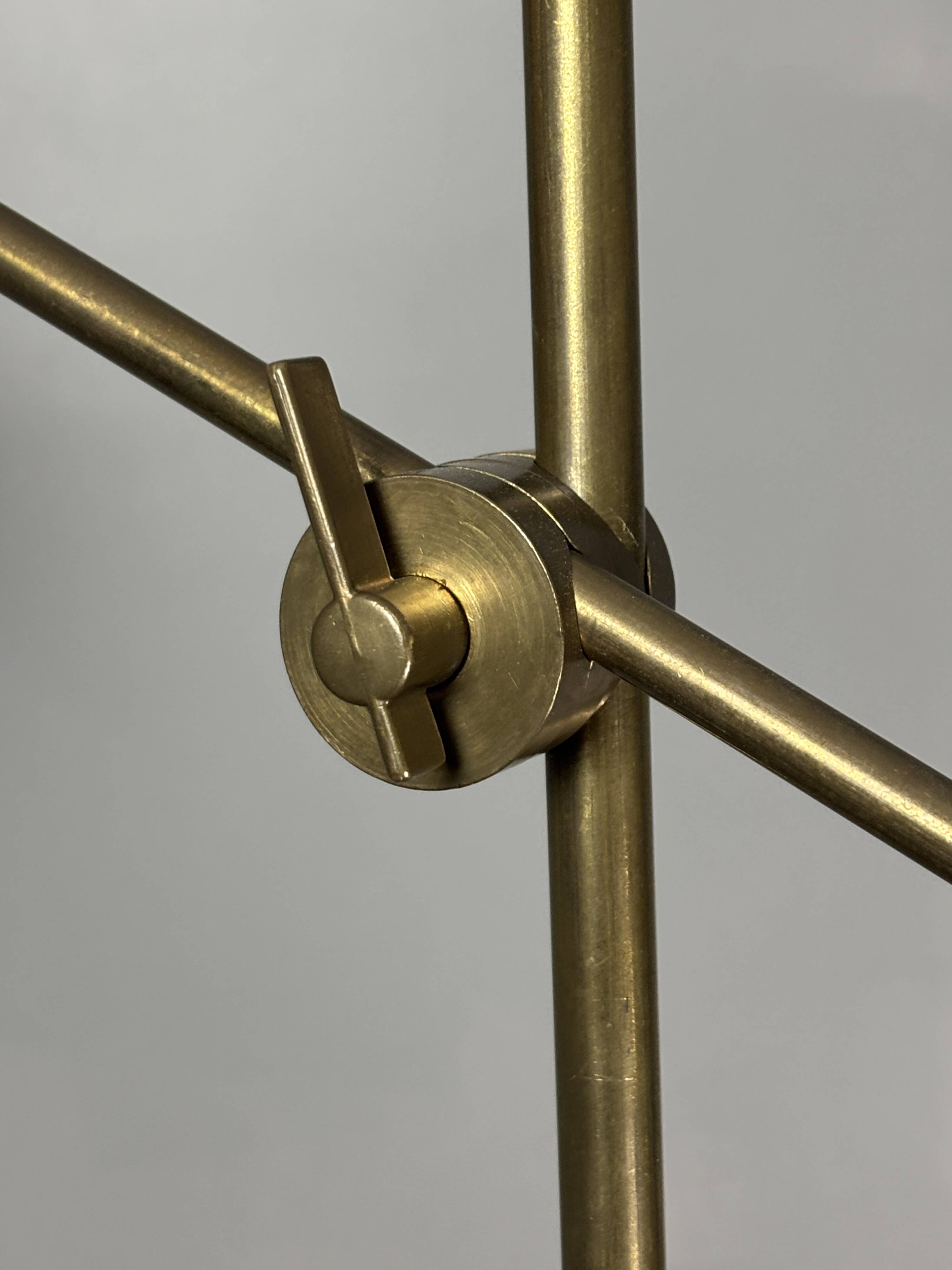 Italian Adjustable Floor Lamp in Pencil Reed Rattan Bamboo and Brass, 1970s