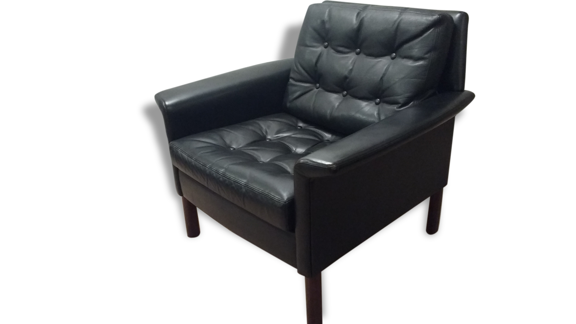 Pair of leather Danish chairs