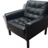 Pair of leather Danish chairs
