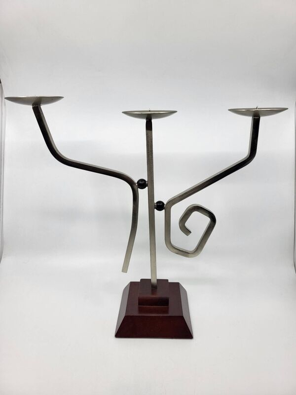 Chandelier Garance Vallée X Monoprix, 3 bras en métal et bois France