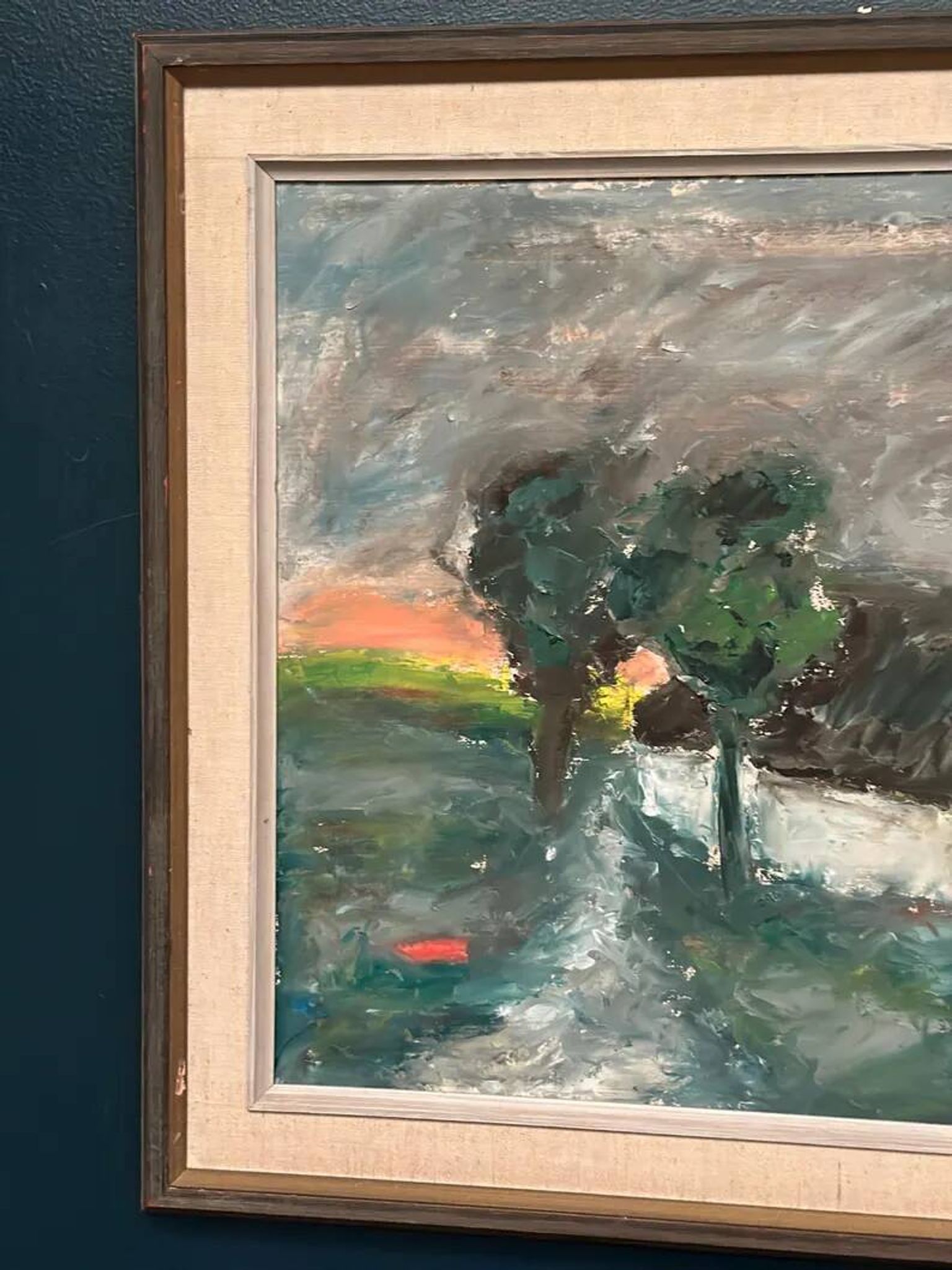Original Danish Oil on Panel – “Landskap med hus” by Kai Nielsen – Signed – Vintage & Framed