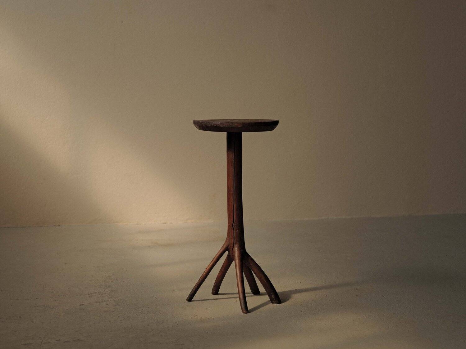 Solid wood side table, Art-Populaire, Auvergne, 19th century