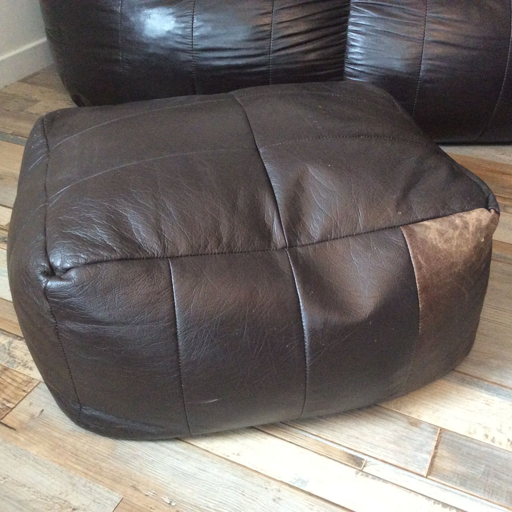 Set of the 70s sofa with heater and its 2 beanbags