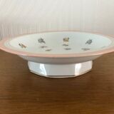 7 dishes Vintage Limoges porcelain pink and gold floral motifs