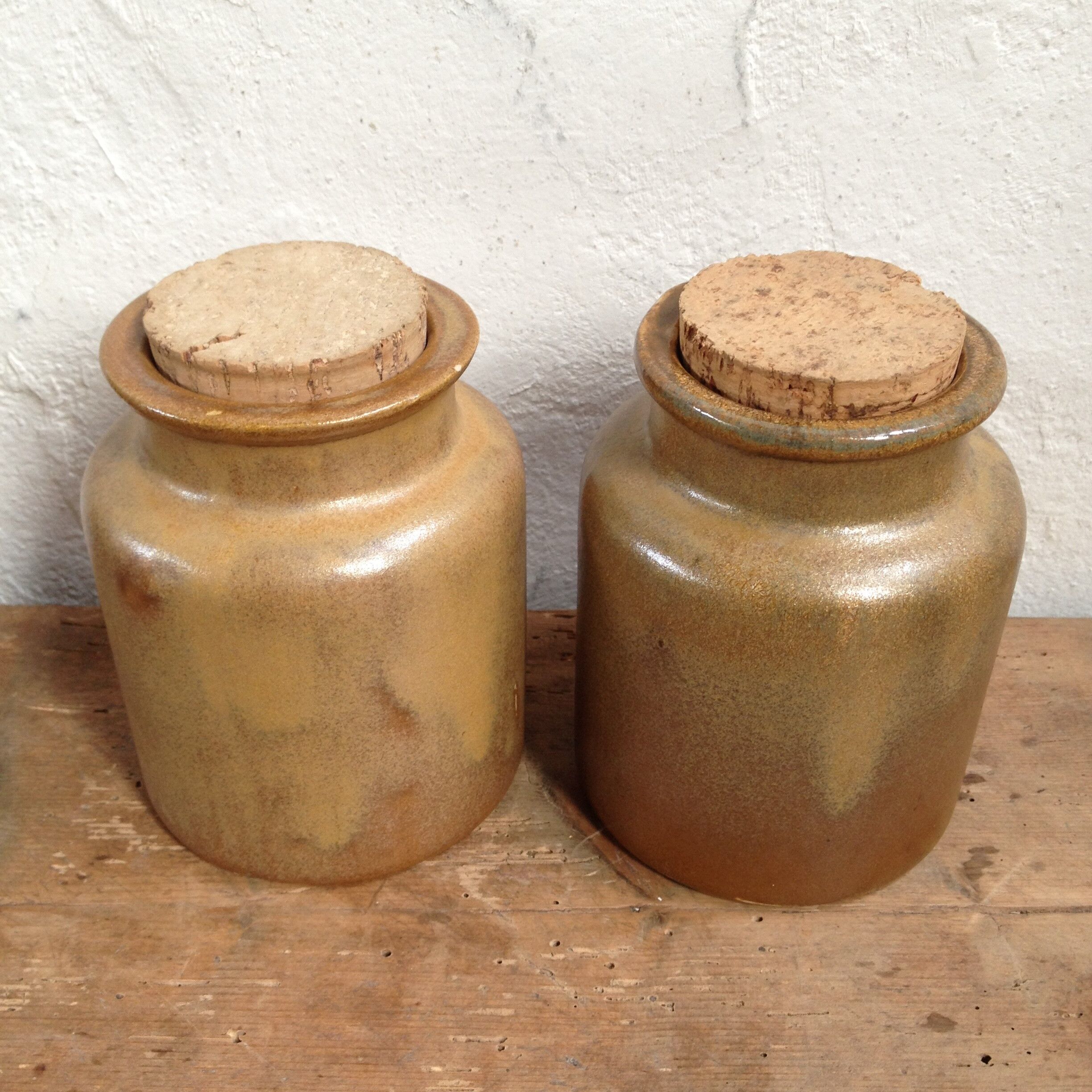 Pair of sandstone pots