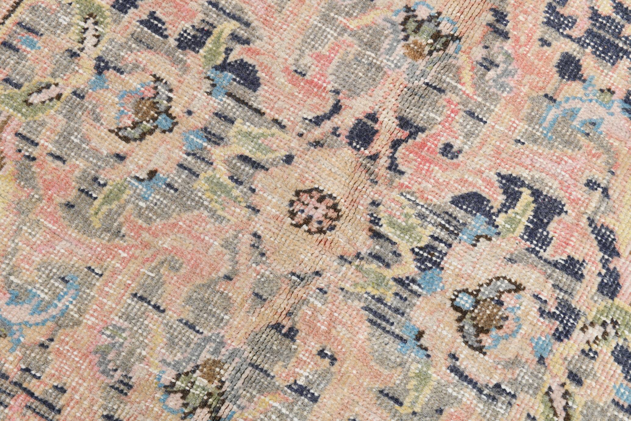 4x8 Pink & Navy Blue Vintage Rug 137x256Cm SK 6302