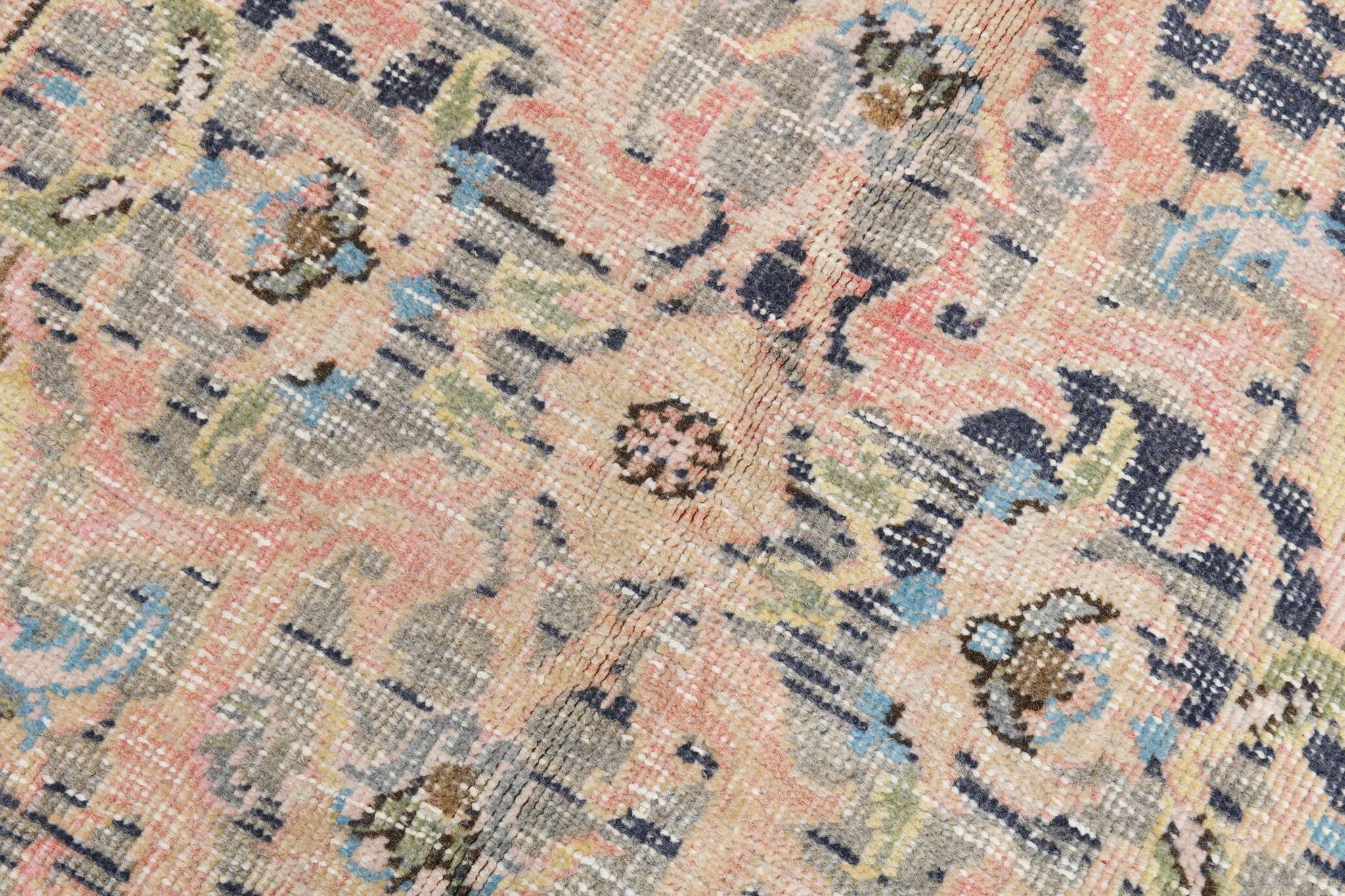 4x8 Pink & Navy Blue Vintage Rug 137x256Cm SK 6302