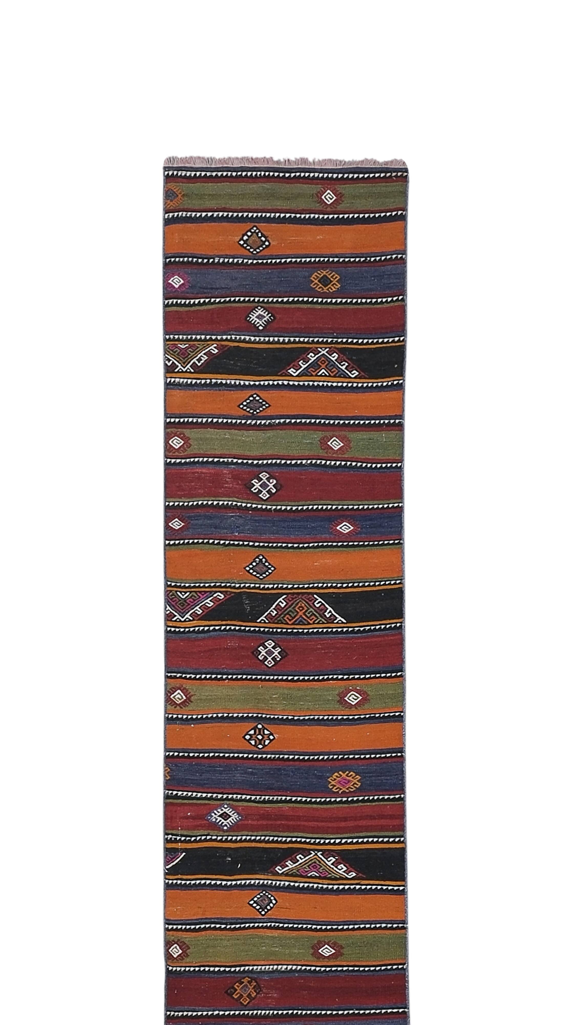 Vintage Turkish Oushak Rug Handwoven 67x592 cm