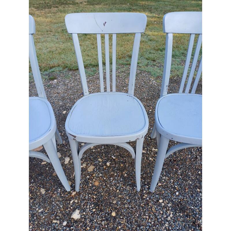 6 Baumann bistro chairs in old grey limed wood