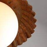 Mid-Century Italian Copper and Opaline Pendant Lamp
