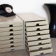 Set of 2 metal and plastic drawer lockers