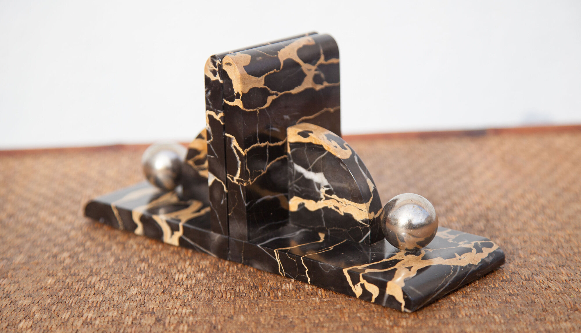 Art deco port marble bookend, art deco book endholder, paperweight, bookcase, office