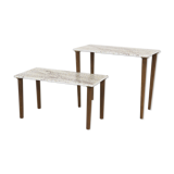 Set of 2 enamel tables, Sweden, 1970
