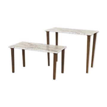 Set of 2 enamel tables, Sweden, 1970