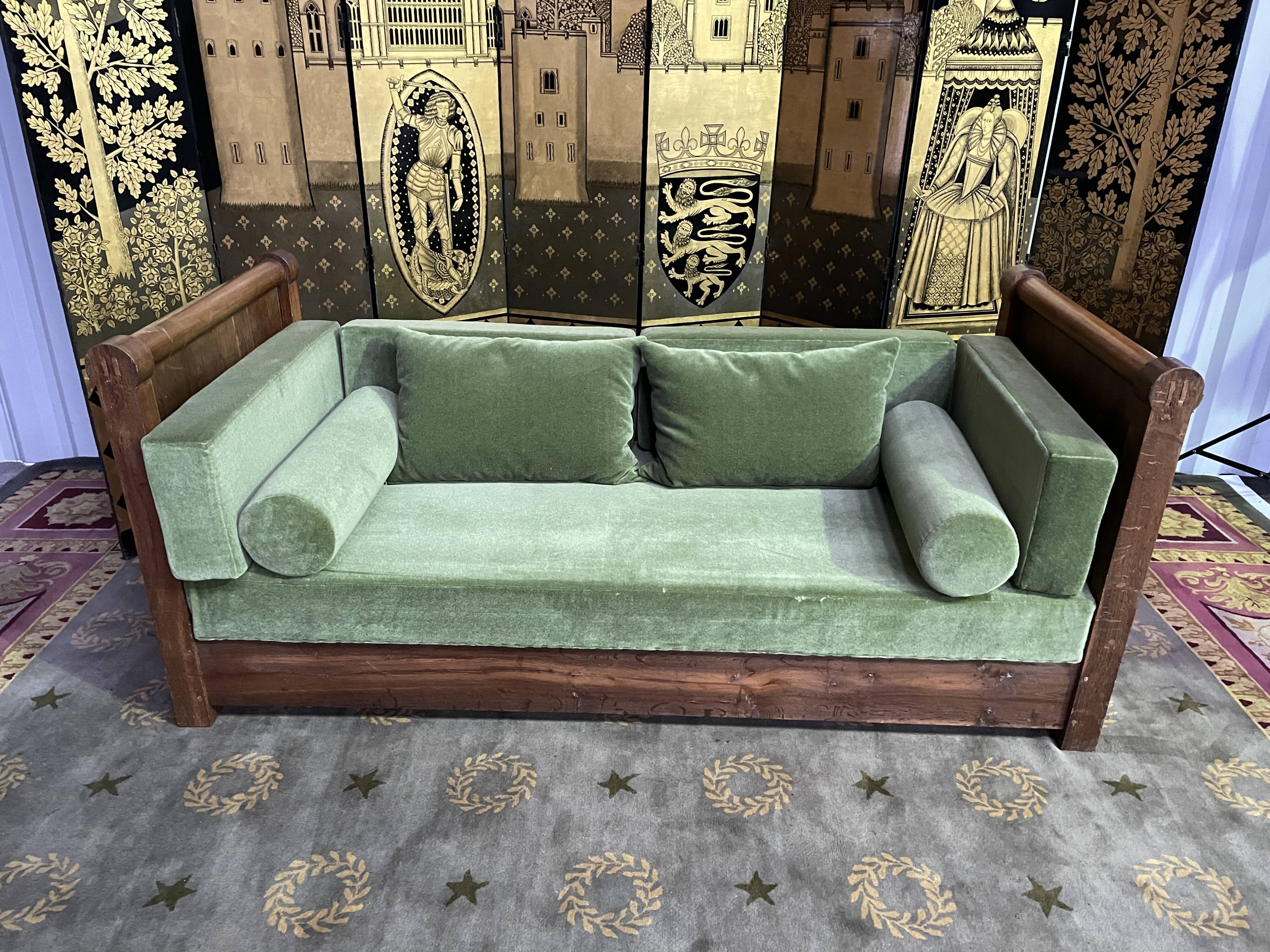 Lit de repos Empire velours vert