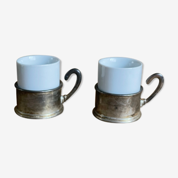 Paire de mugs Wilton Armetale en métal et céramique