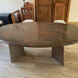 Table à manger ovale en granit années 1990