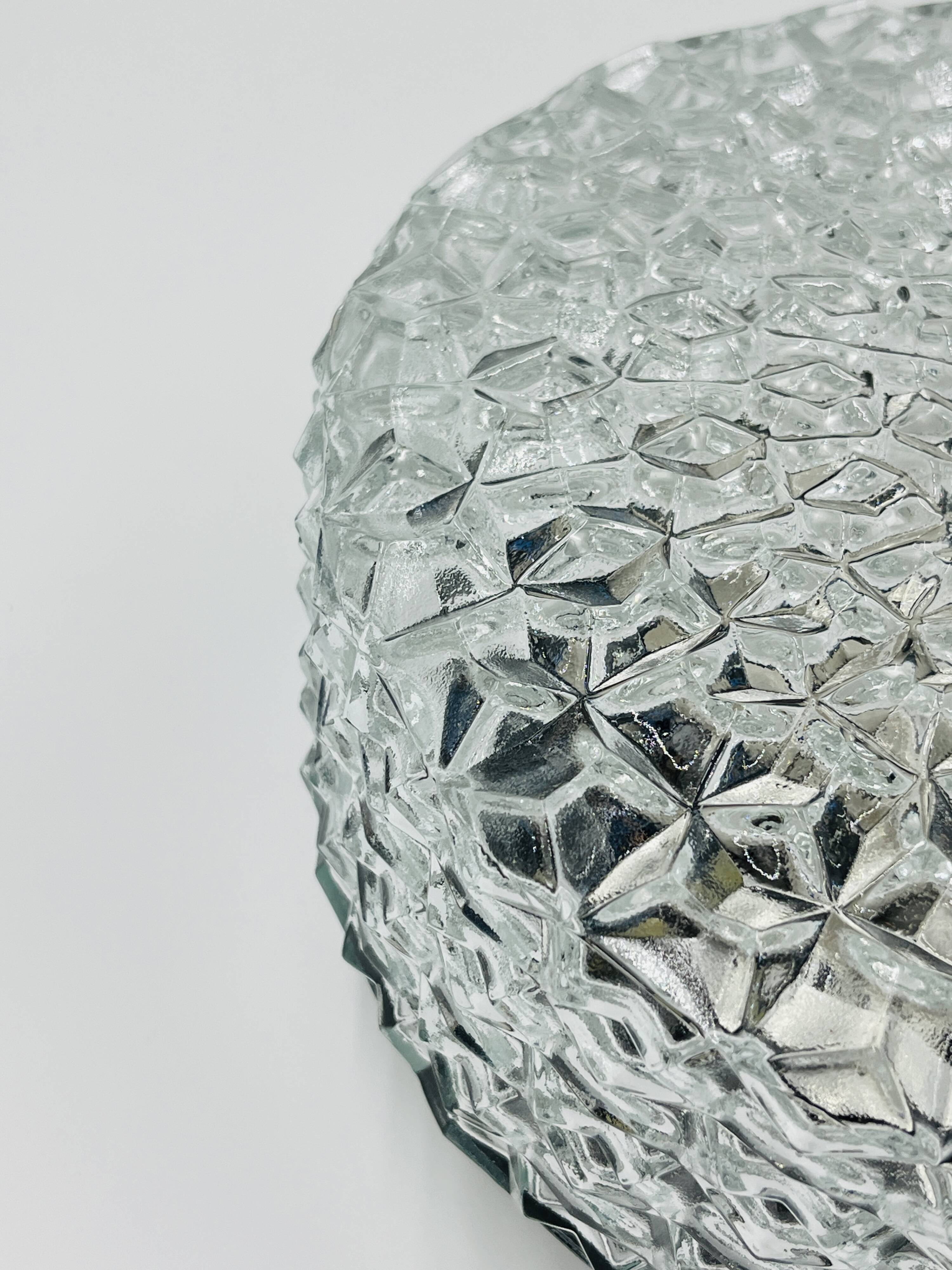Vintage diamond point glass wall light RZB