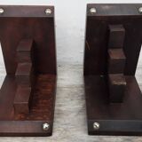 Pair of wooden bookends (art deco)