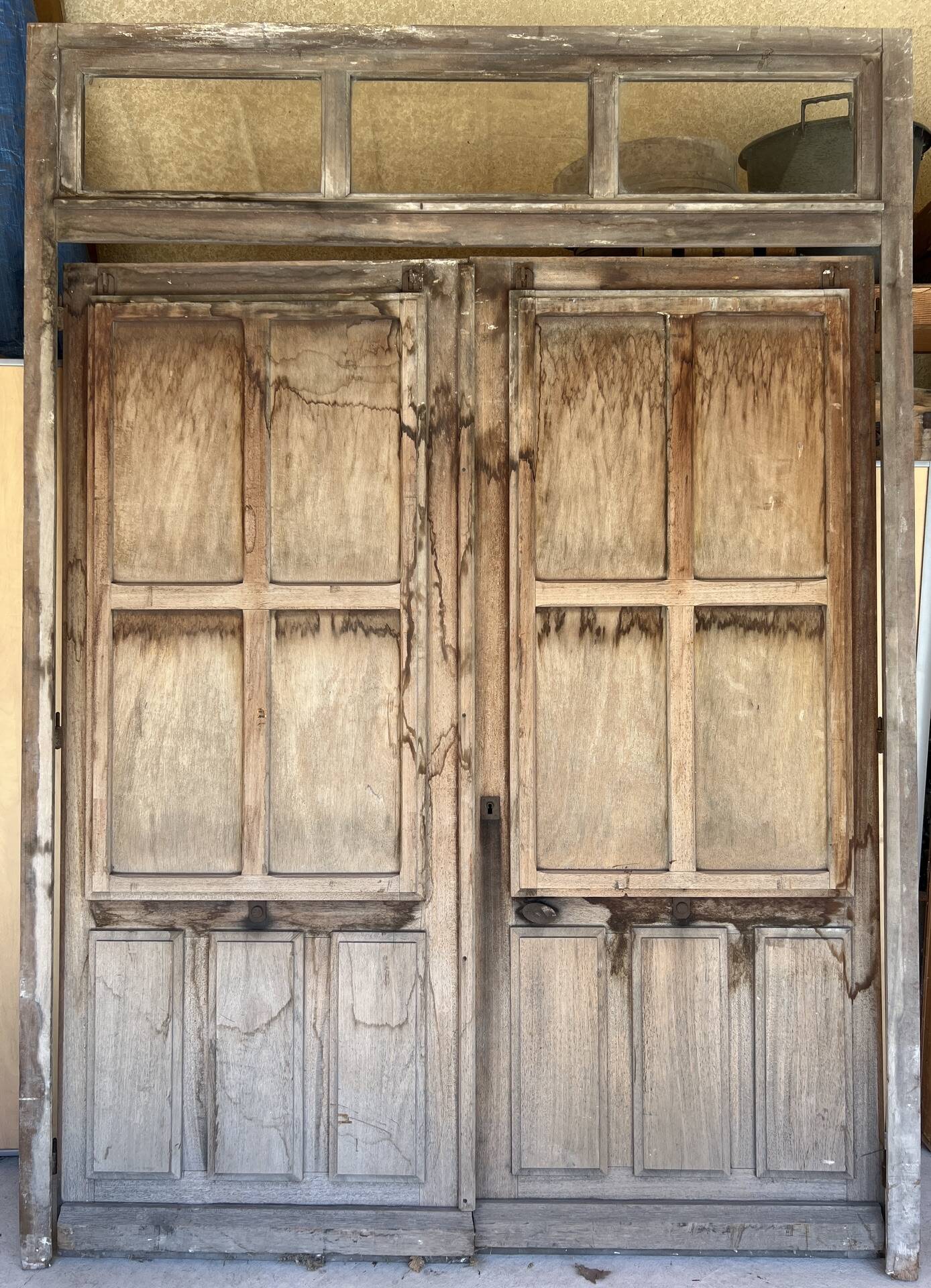 Wooden doors for an old shop front + frame