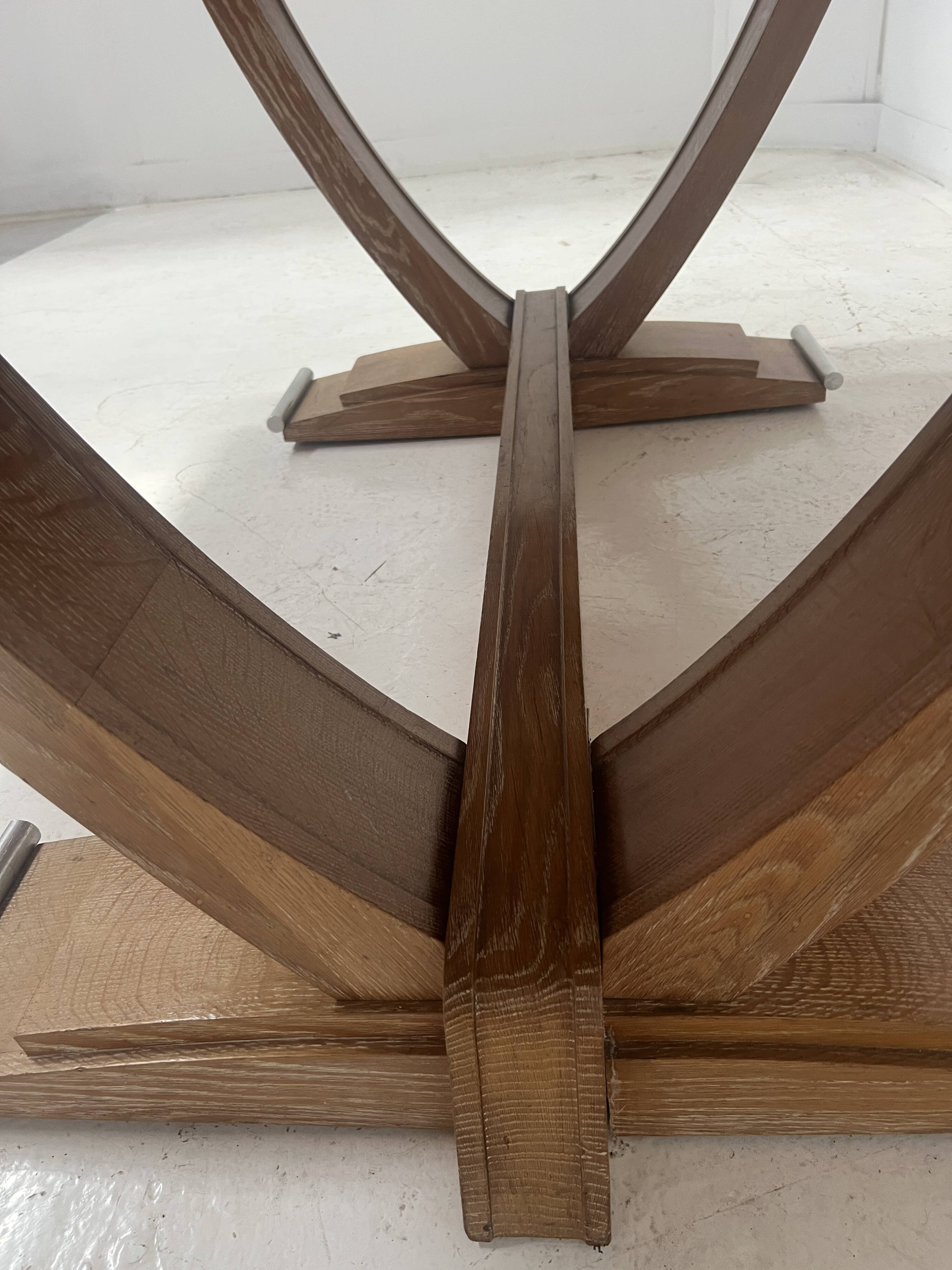 Table bureau Art Déco en chêne cérusé du XX siècle
