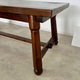 Old brutalist farm table designed by George Robert in pine from the 70s