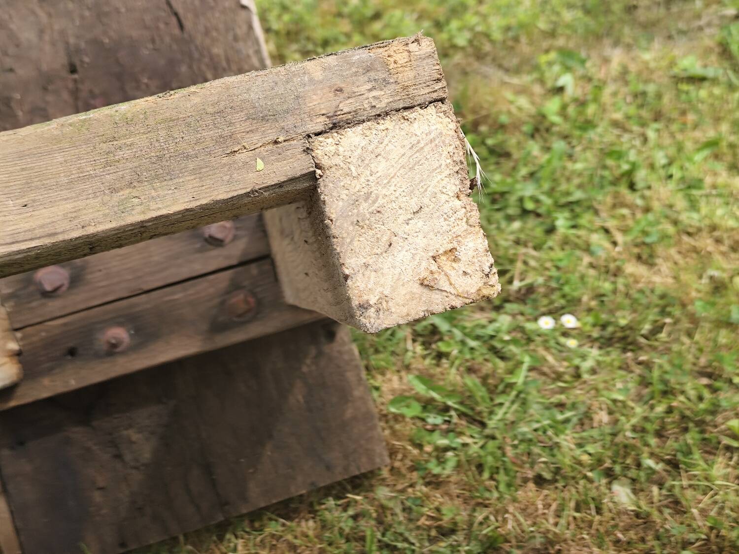 Old small 160 cm carpenter's workbench in solid oak