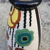 Art Deco cracked ceramic vase