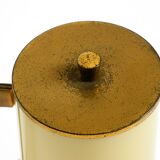 Rare and beautiful 1940s brass table lamp with opal glass shade