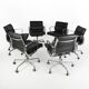 Black Set (6) Herman Miller Original Eames EA435 ‘Soft Pad’ Desk Aluminium