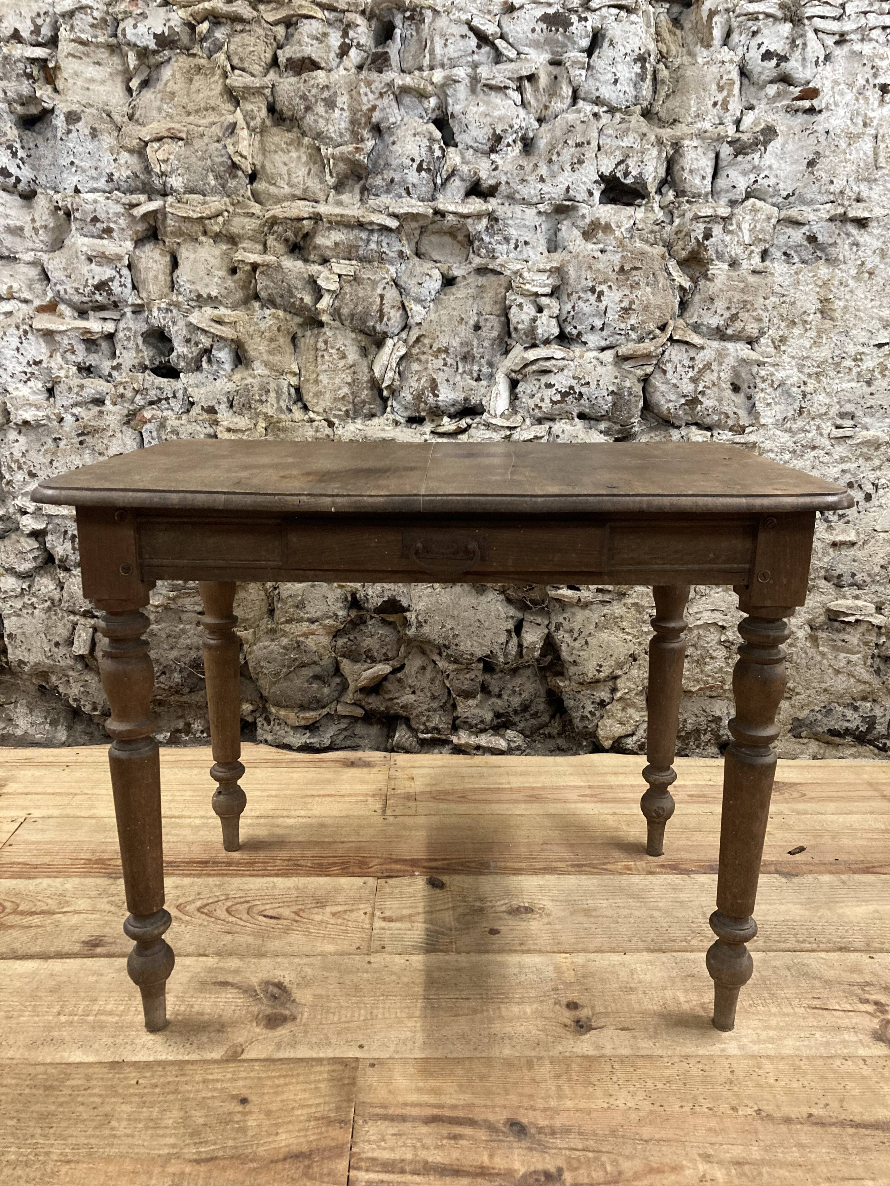 Rectangular wooden farmhouse table turned 90cm or old desk
