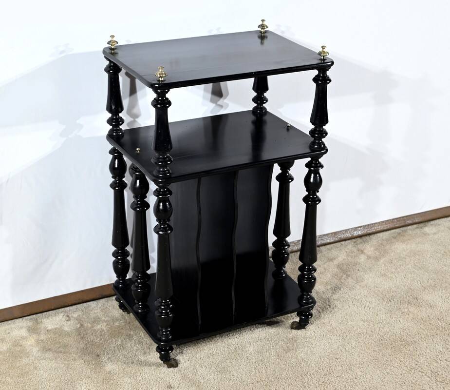 Small music cabinet in blackened pear wood, Napoleon III style – 1900