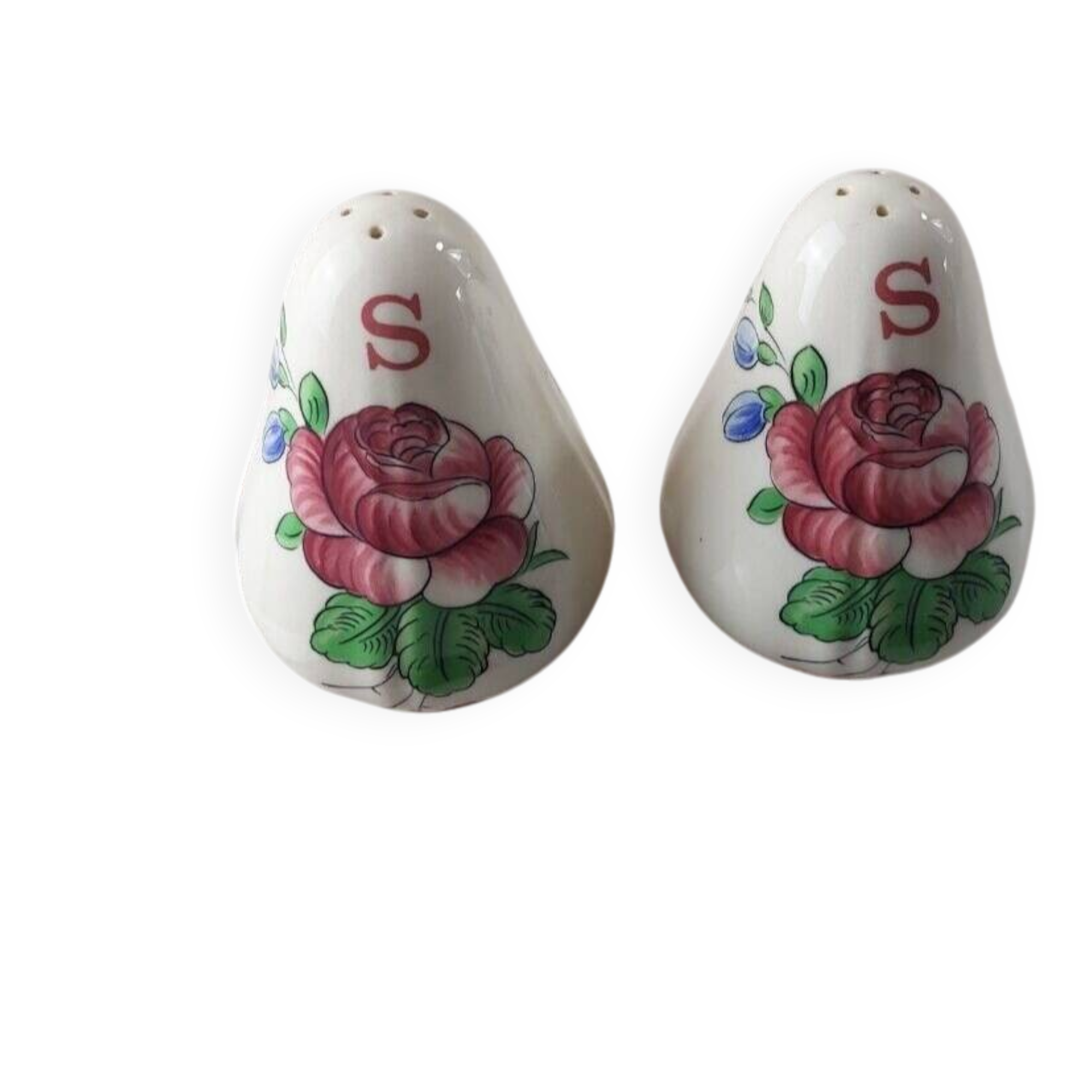 Set of 2 ceramic salt shakers, Colmar decor, from Villeroy & Boch