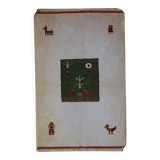 Tapis vintage fait main Gabbeh du Moyen-Orient 140cm x 215cm (1960s)