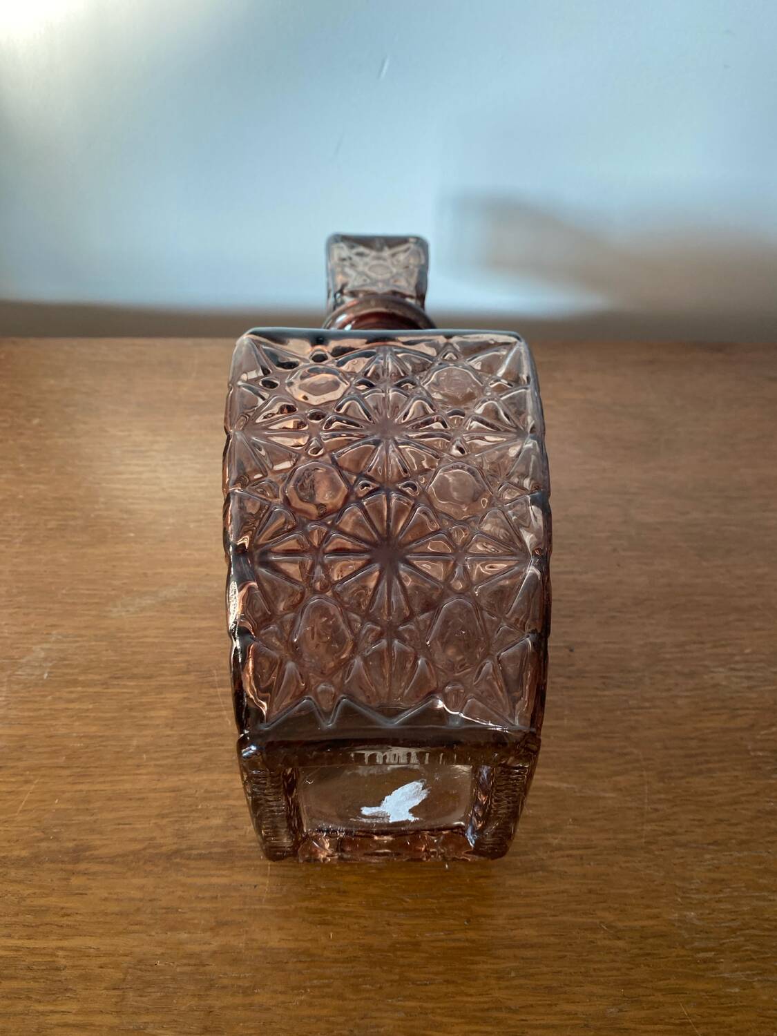 Antique whiskey decanter + vintage brown molded glass stopper