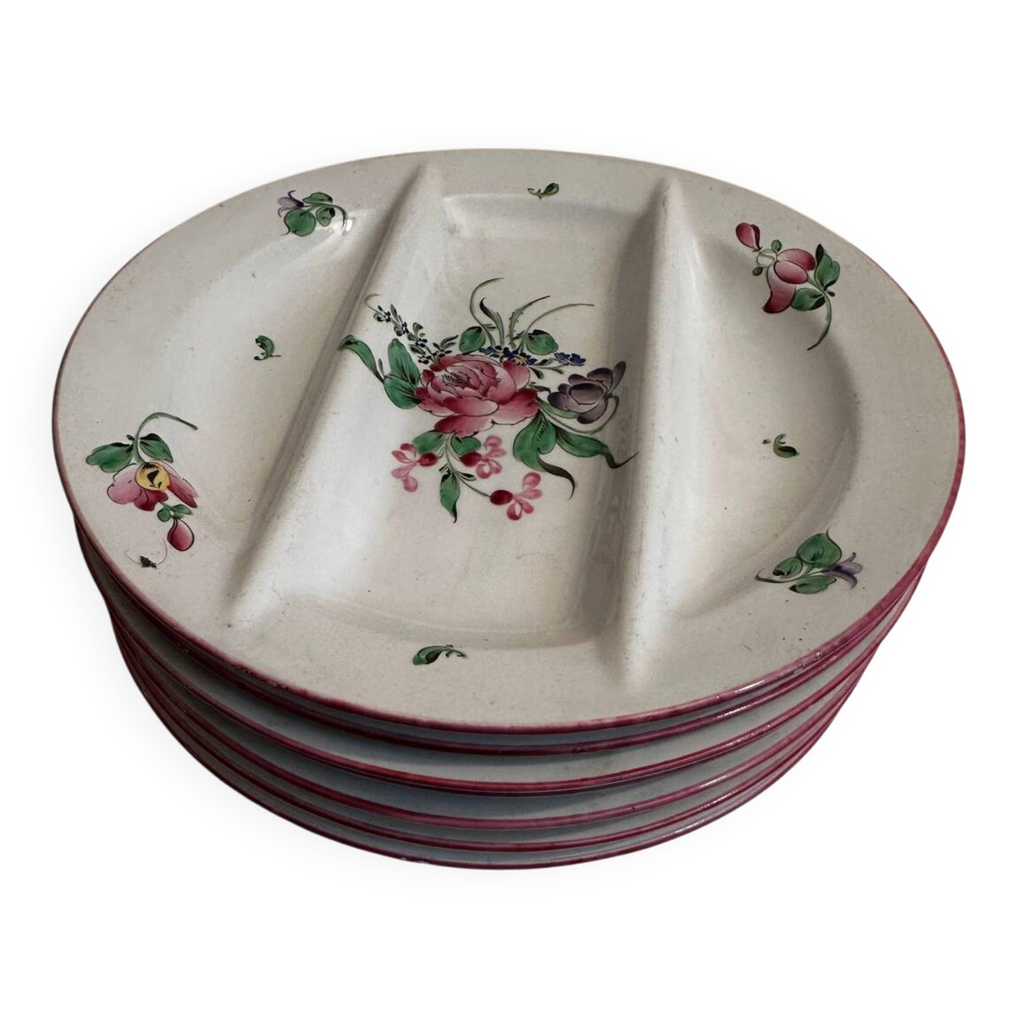 6 asparagus plates Luneville early 20th century