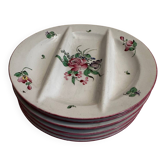 6 assiettes à Asperges Luneville début XX e siècle