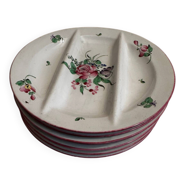 6 asparagus plates Luneville early 20th century
