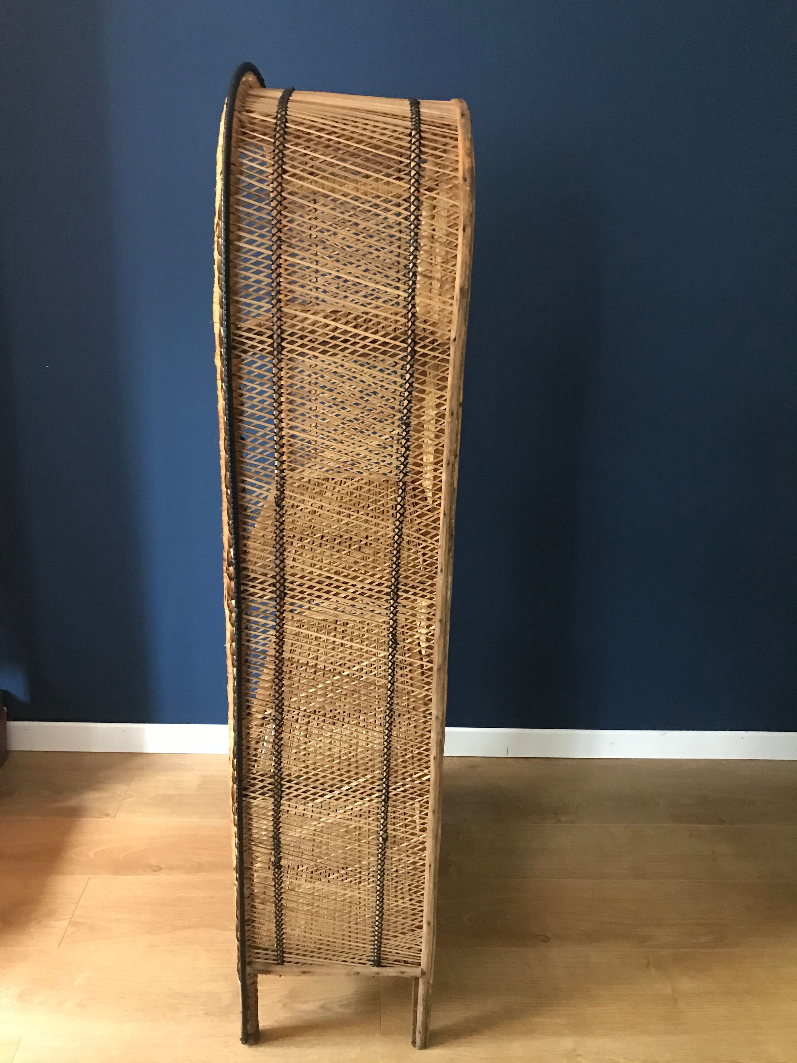 Emmanuelle style rattan bookcase